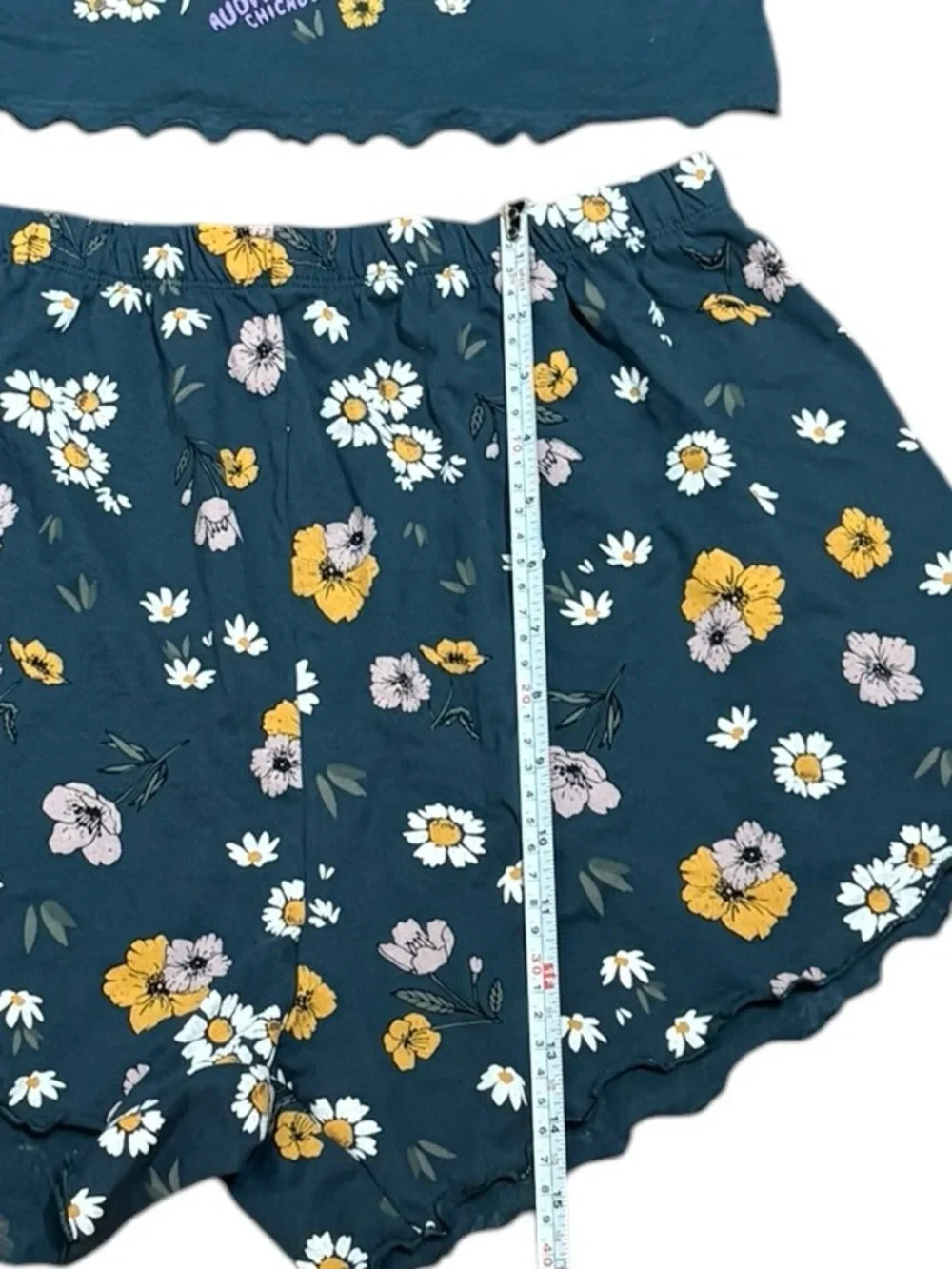 Janis Joplin Navy Floral Two-Piece Sleep Set - Daisy Print, M/L